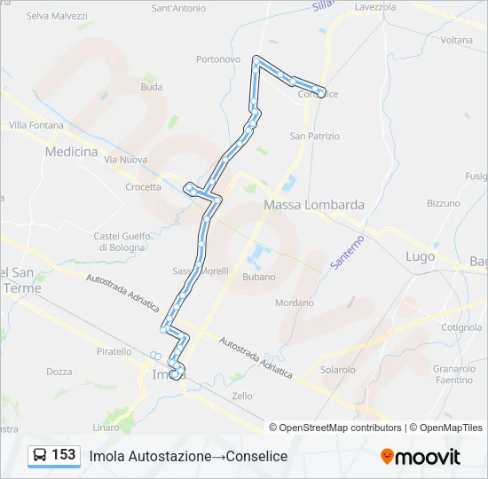 153 Bus Line Map