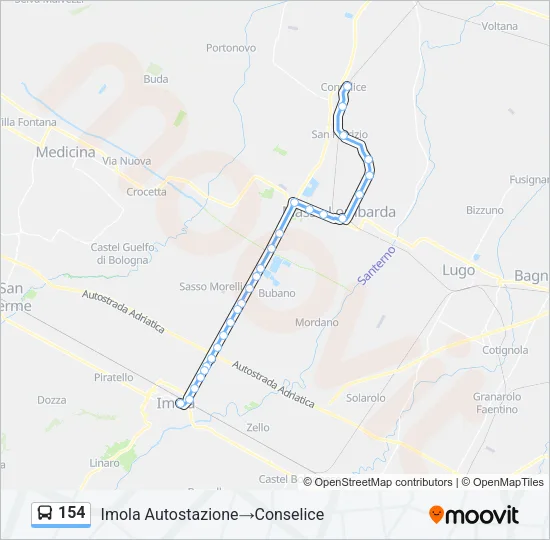 154 Bus Line Map