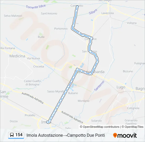 154 Bus Line Map