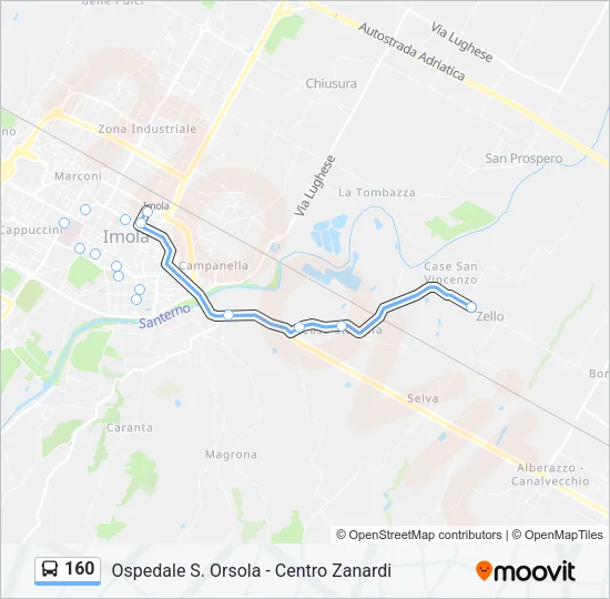 160 Bus Line Map