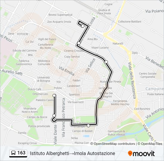 Percorso linea bus 163