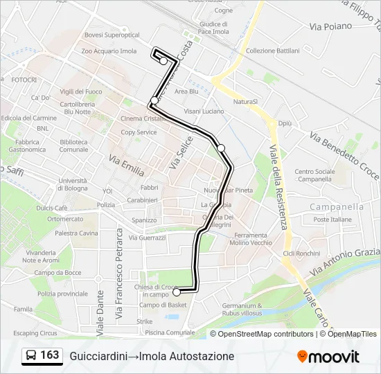 163 Bus Line Map