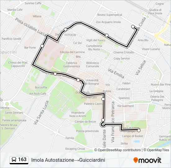 163 Bus Line Map
