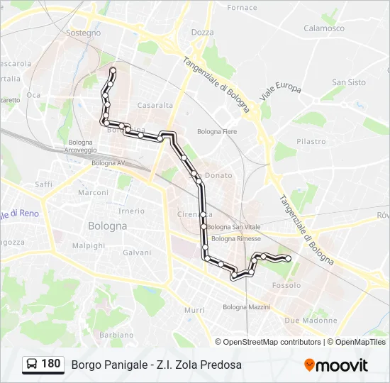 180 Bus Line Map