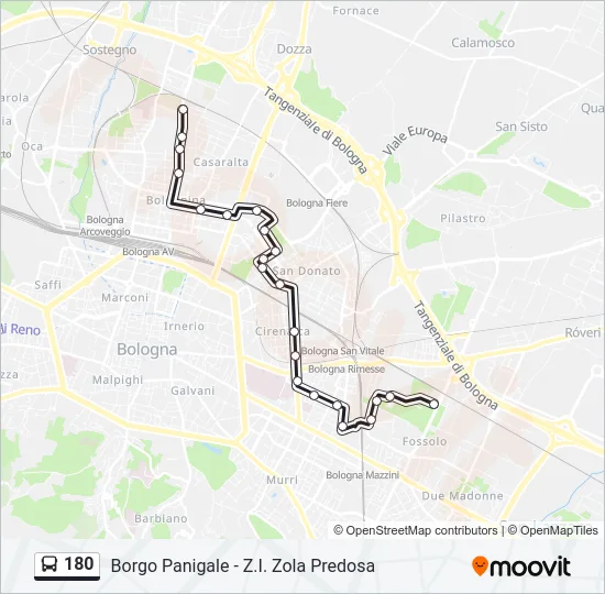 180 Bus Line Map