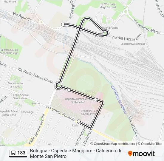 183 Bus Line Map