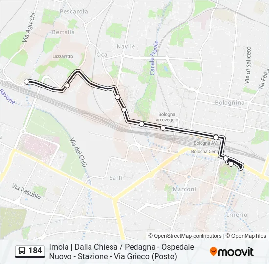 184 Bus Line Map