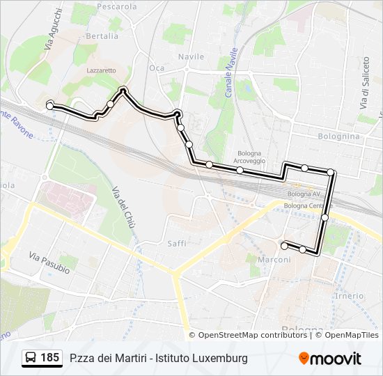 185 bus Line Map