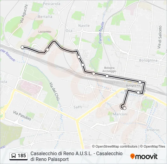 185 Bus Line Map