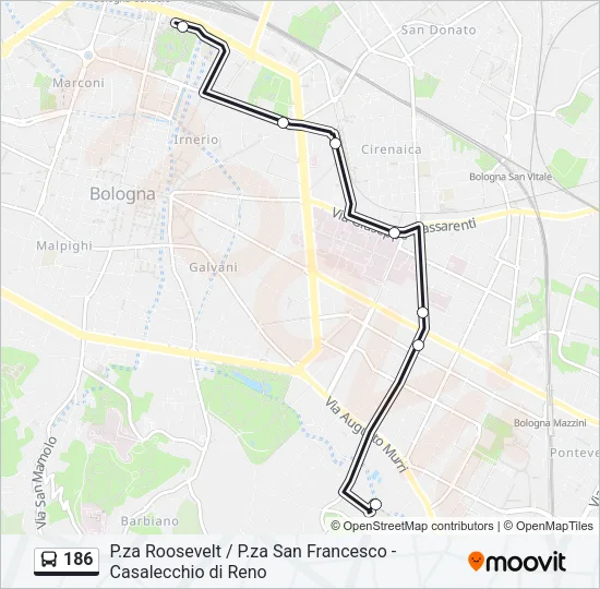 186 Bus Line Map