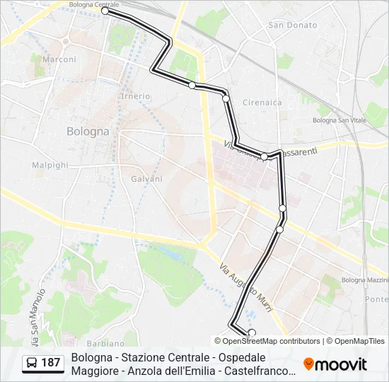 187 Bus Line Map