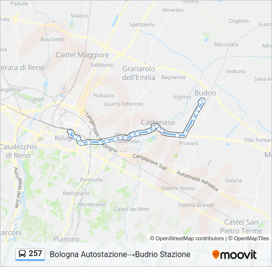 257 Bus Line Map