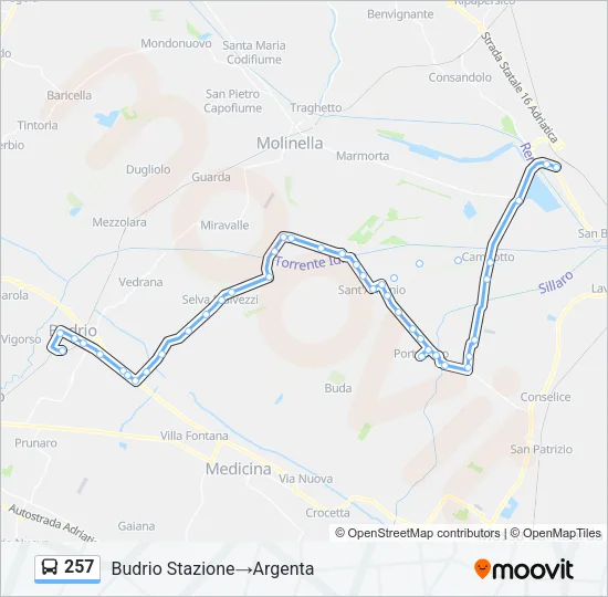 257 Bus Line Map