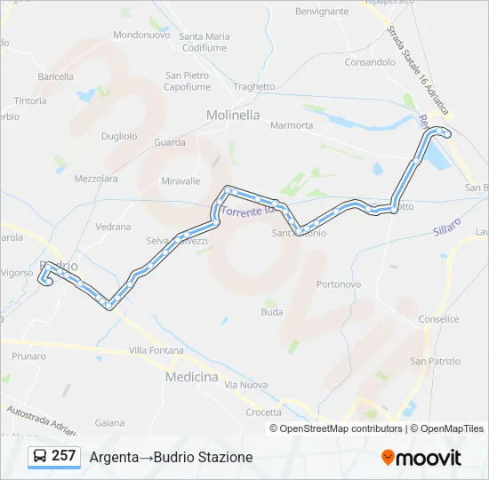 257 Bus Line Map