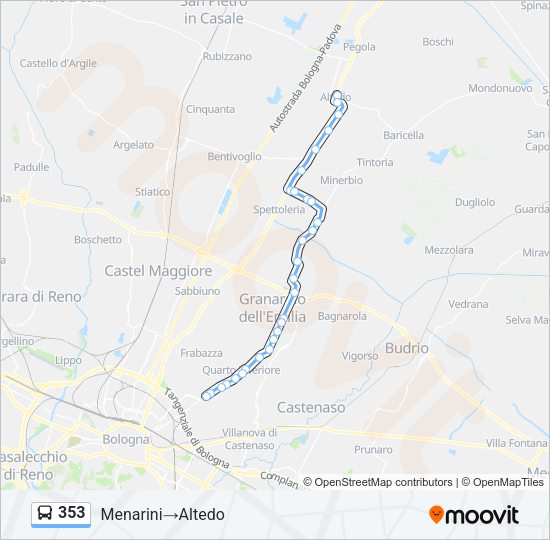 Percorso linea bus 353