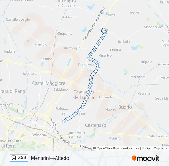 353 Bus Line Map