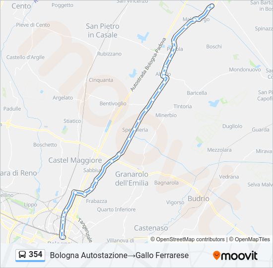 354 bus Line Map