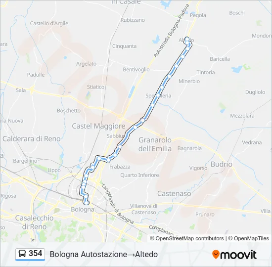 354 Bus Line Map