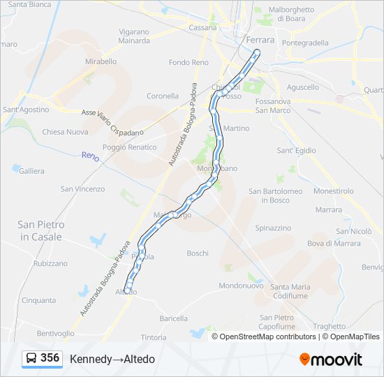 Percorso linea bus 356