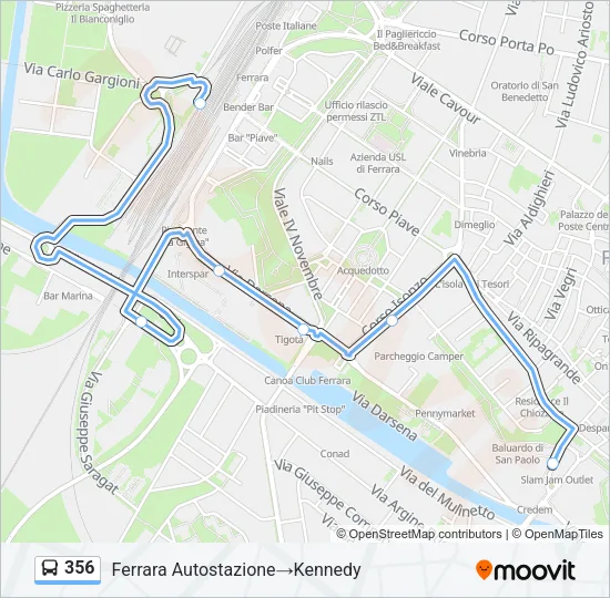 356 Bus Line Map