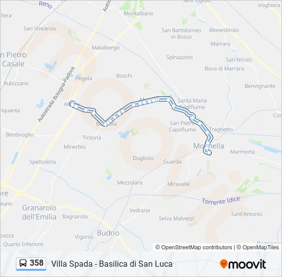 358 bus Line Map