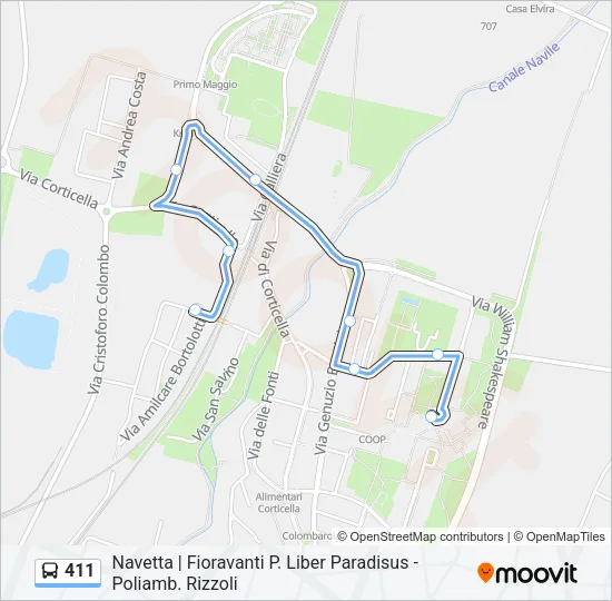 411 Bus Line Map