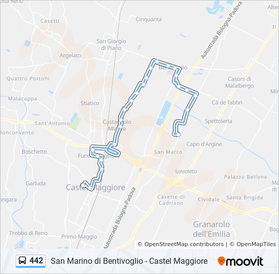 Percorso linea bus 442