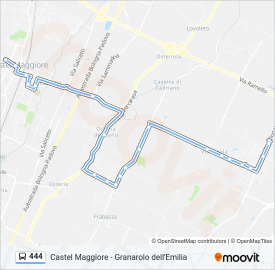 444 Bus Line Map