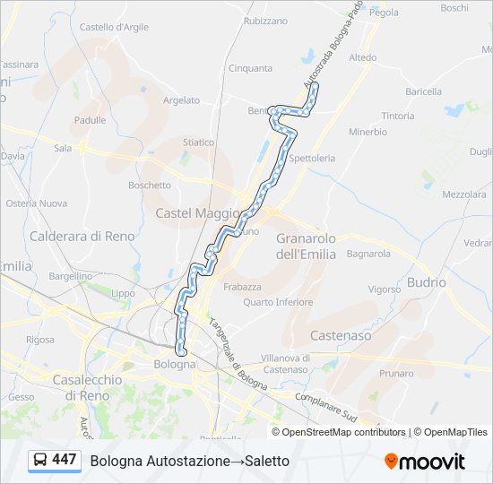 Percorso linea bus 447