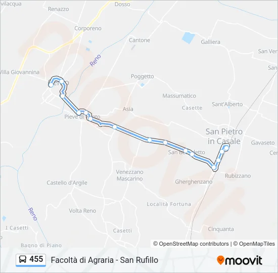 455 Bus Line Map