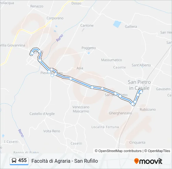 455 Bus Line Map