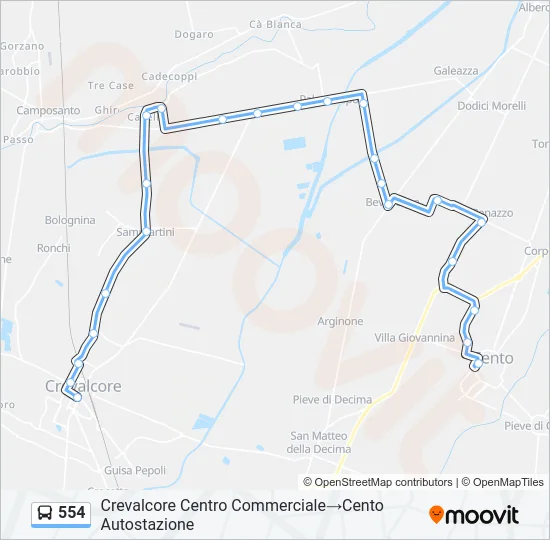 554 Bus Line Map