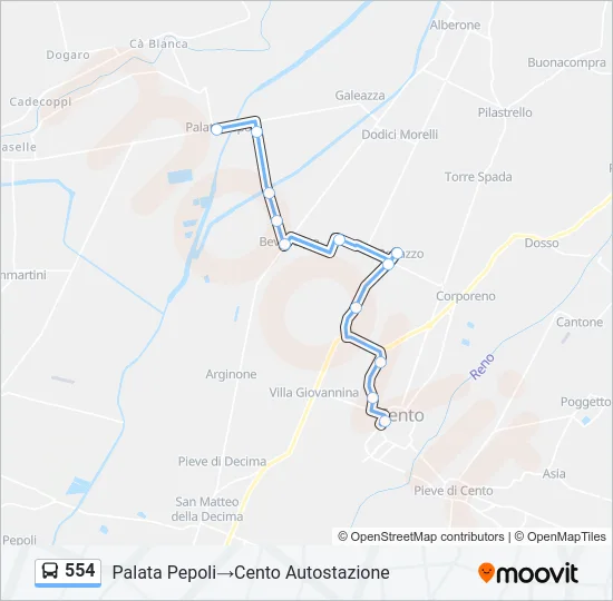 554 Bus Line Map