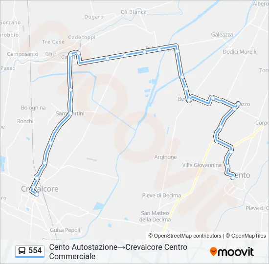 554 Bus Line Map