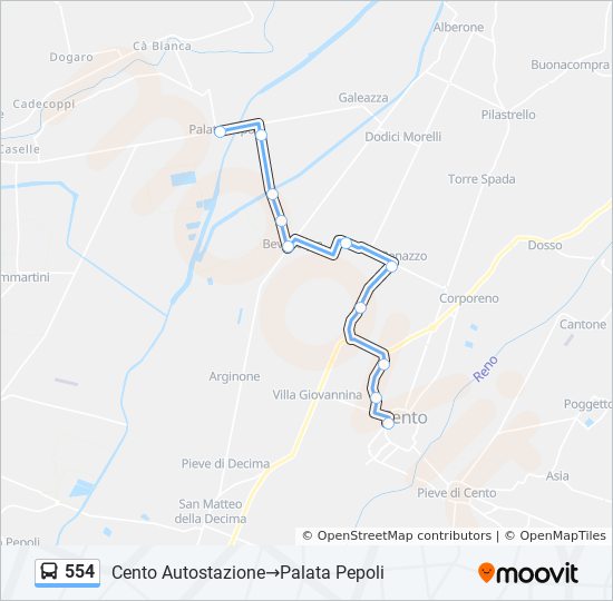 554 bus Line Map