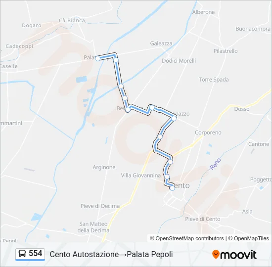 554 Bus Line Map
