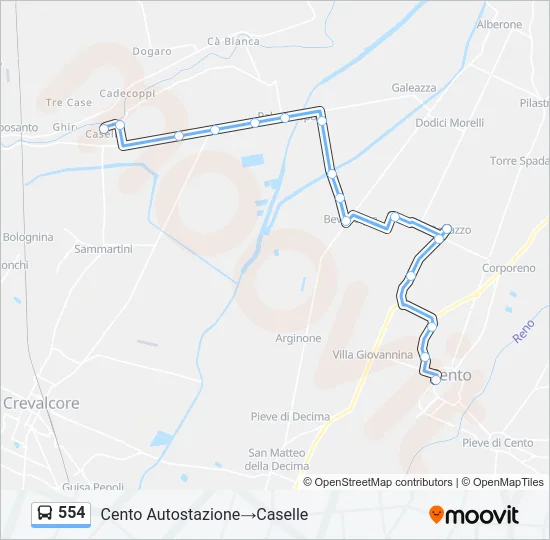 554 Bus Line Map
