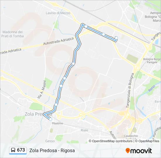 673 Bus Line Map