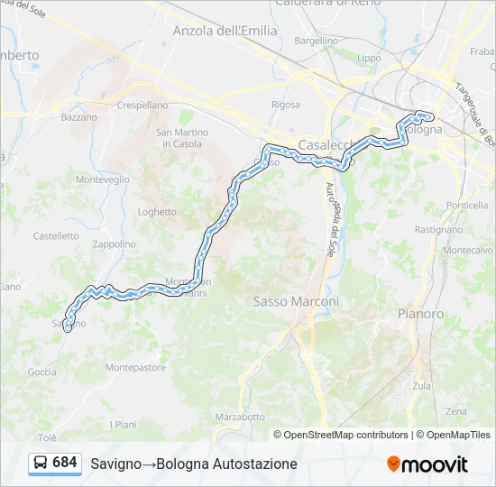 684 Bus Line Map