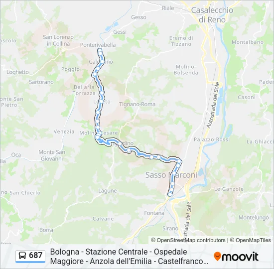 687 Bus Line Map