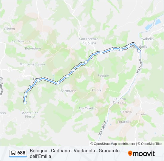 688 bus Line Map