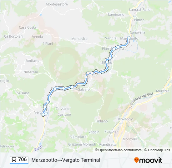 706 Bus Line Map