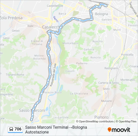 706 Bus Line Map