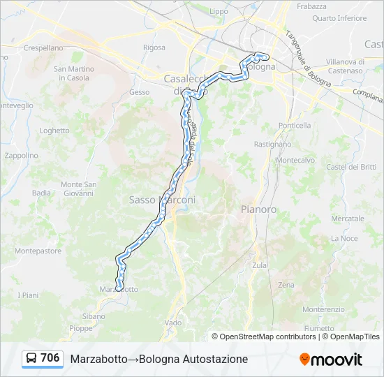 706 Bus Line Map
