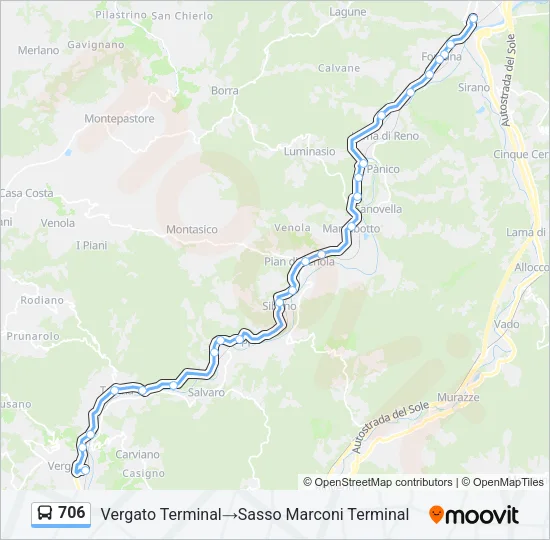 706 Bus Line Map