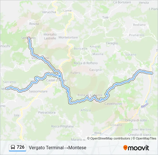 726 Bus Line Map