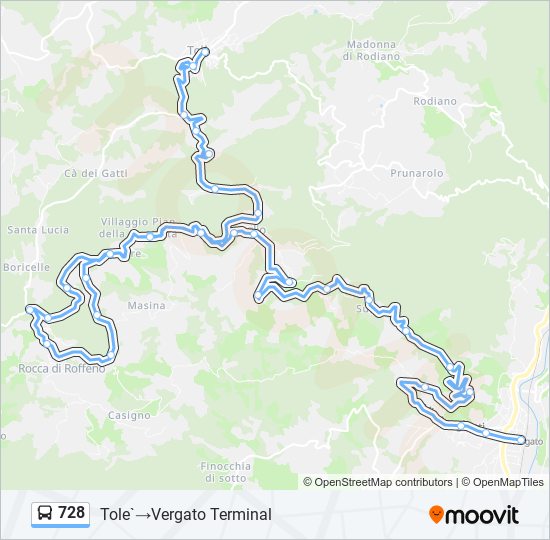 Percorso linea bus 728