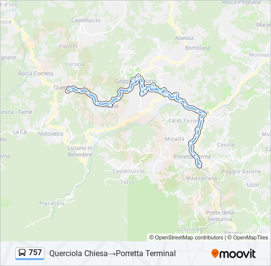 757 bus Line Map