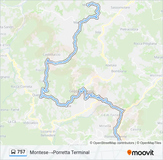757 Bus Line Map