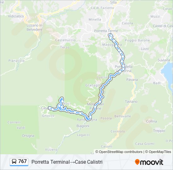 767 bus Line Map